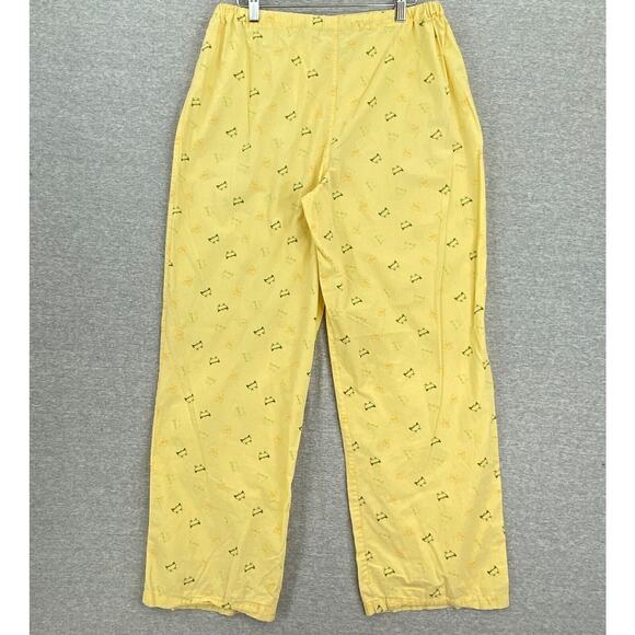 Vintage Intimate Classics Sleepwear Pants Womens Large Yellow Frogs Lounge PJ - Picture 3 of 12